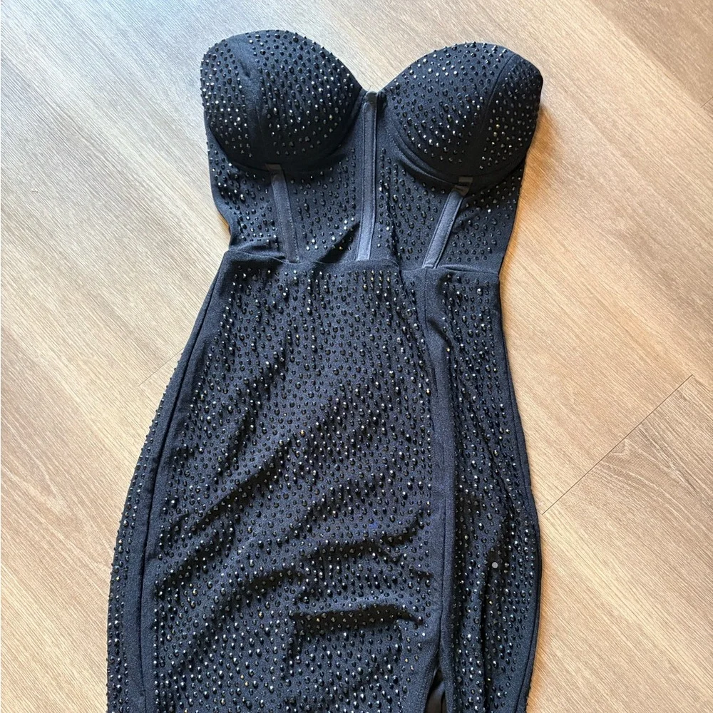 Taylor Corset Rhinestone Mesh Formal Dress size S - Picture 5 of 9